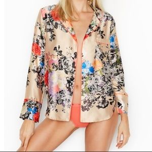 VS After Hours Satin Sleepshirt - Small - Floral